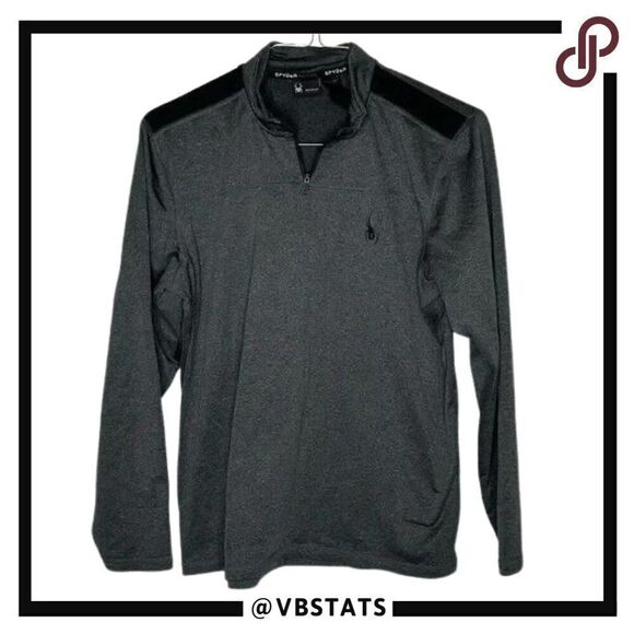 SPYDER ACTIVE ProWeb Men’s Performance ¼ Zip Baselayer Gray Jacket Medium - Picture 1 of 7